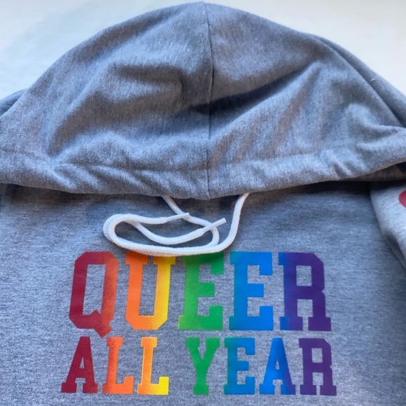 Gray Sweatshirt with Rainbow Text - Picture 7 of 11